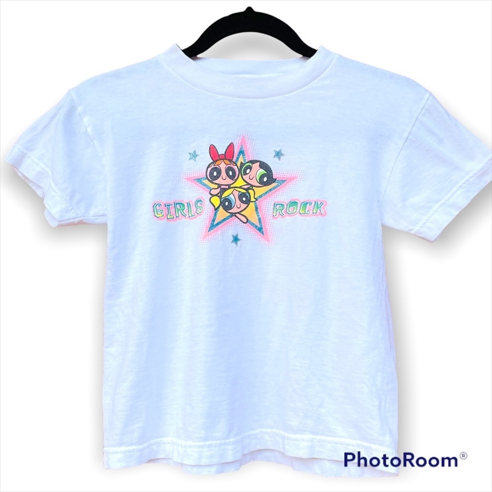 Vintage Power Puff Girl Short Sleeve Tshirt Cartoon Network Girls Rock